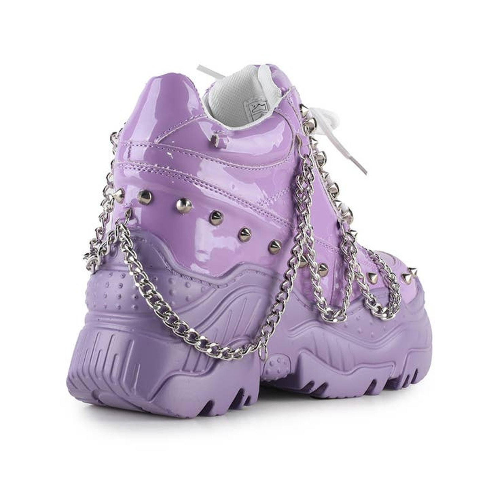 Anthony Wang Y2k Kawaii Lilac Platform Sneakers Chain Goth Punk Chunky Shoes 7.5 — image 2 of 3